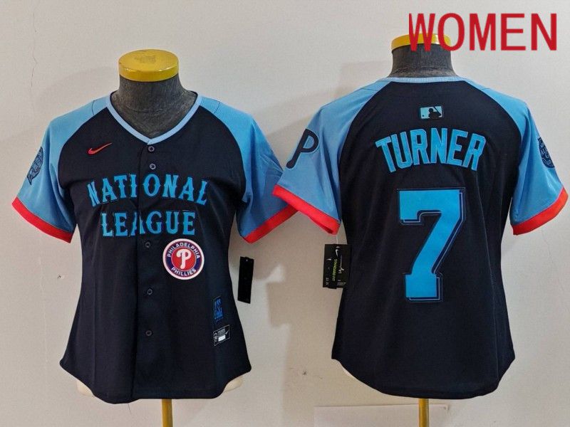 Women Philadelphia Phillies #7 Turner Blue All star 2024 Nike MLB Jersey style 6->women mlb jersey->Women Jersey